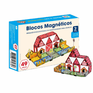 Blocos Magnéticos Fazenda Bsd 49 Peças Infantil 3d