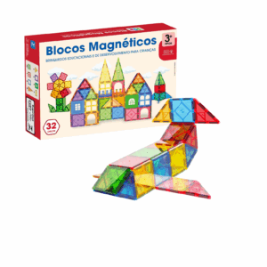 Blocos Magnéticos Bsd 32 Peças Educativo 3d Infantil