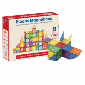 Blocos Magnéticos Bsd 100 Peças Educativo 3d Infantil